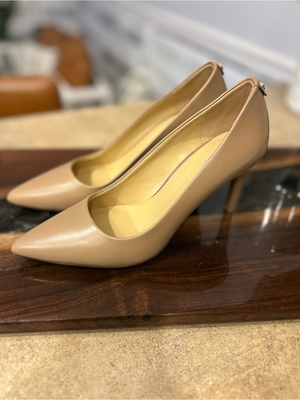 MICHAEL Michael Kors Beige Pointed-Toe Stiletto Pumps
